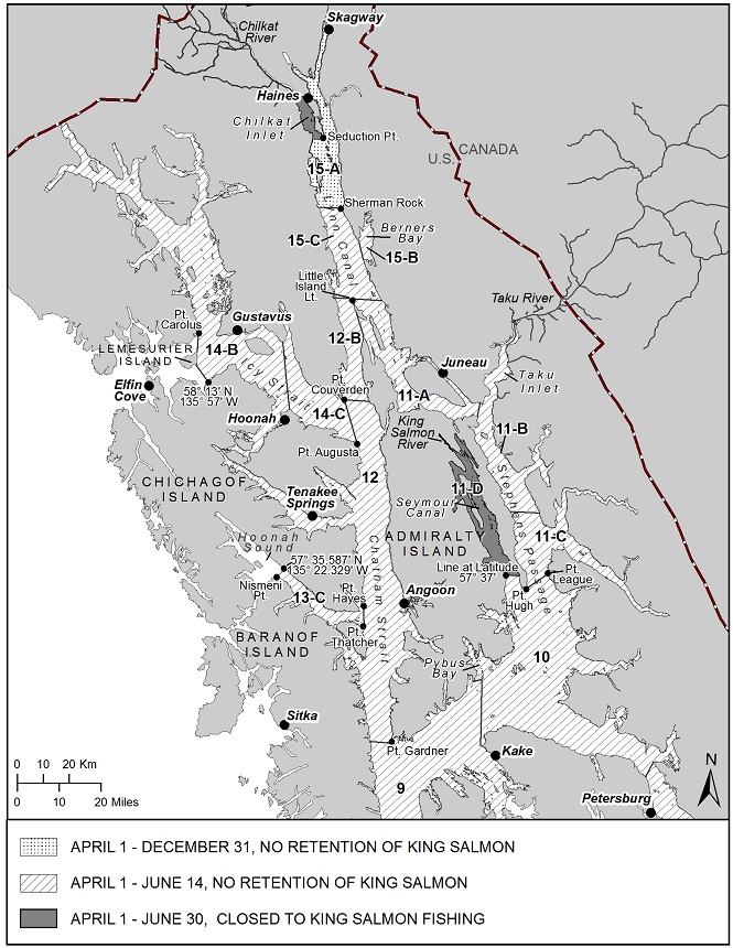 SPORT FISHING FOR KING SALMON RESTRICTED IN THE JUNEAU AREA 